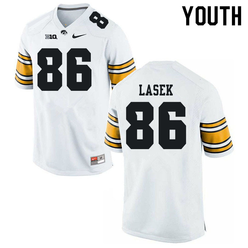 Youth #86 Zack Lasek Iowa Hawkeyes College Football Jerseys Sale-White - Click Image to Close